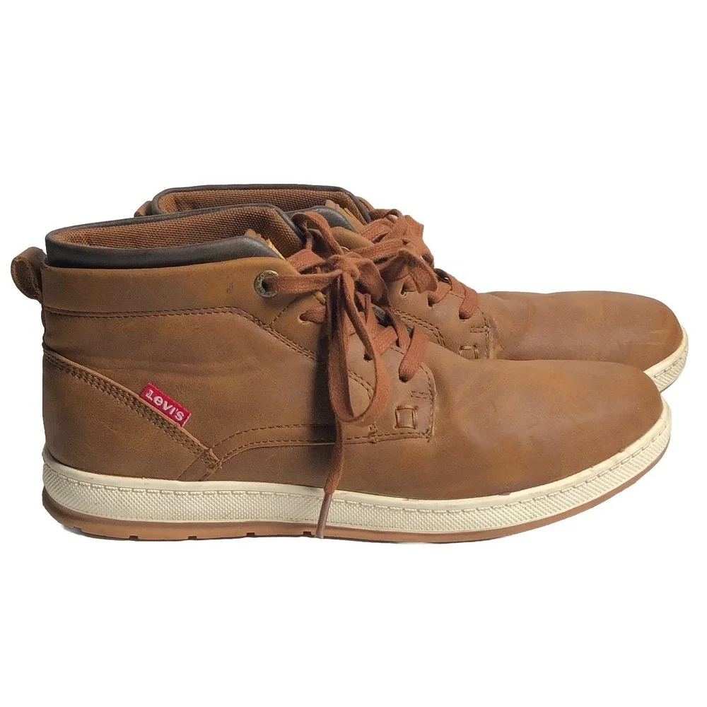 Levi's Men's Brown Mid Top Sneakers Size 8 EUR 41‎ Casual Chukka Style Shoes